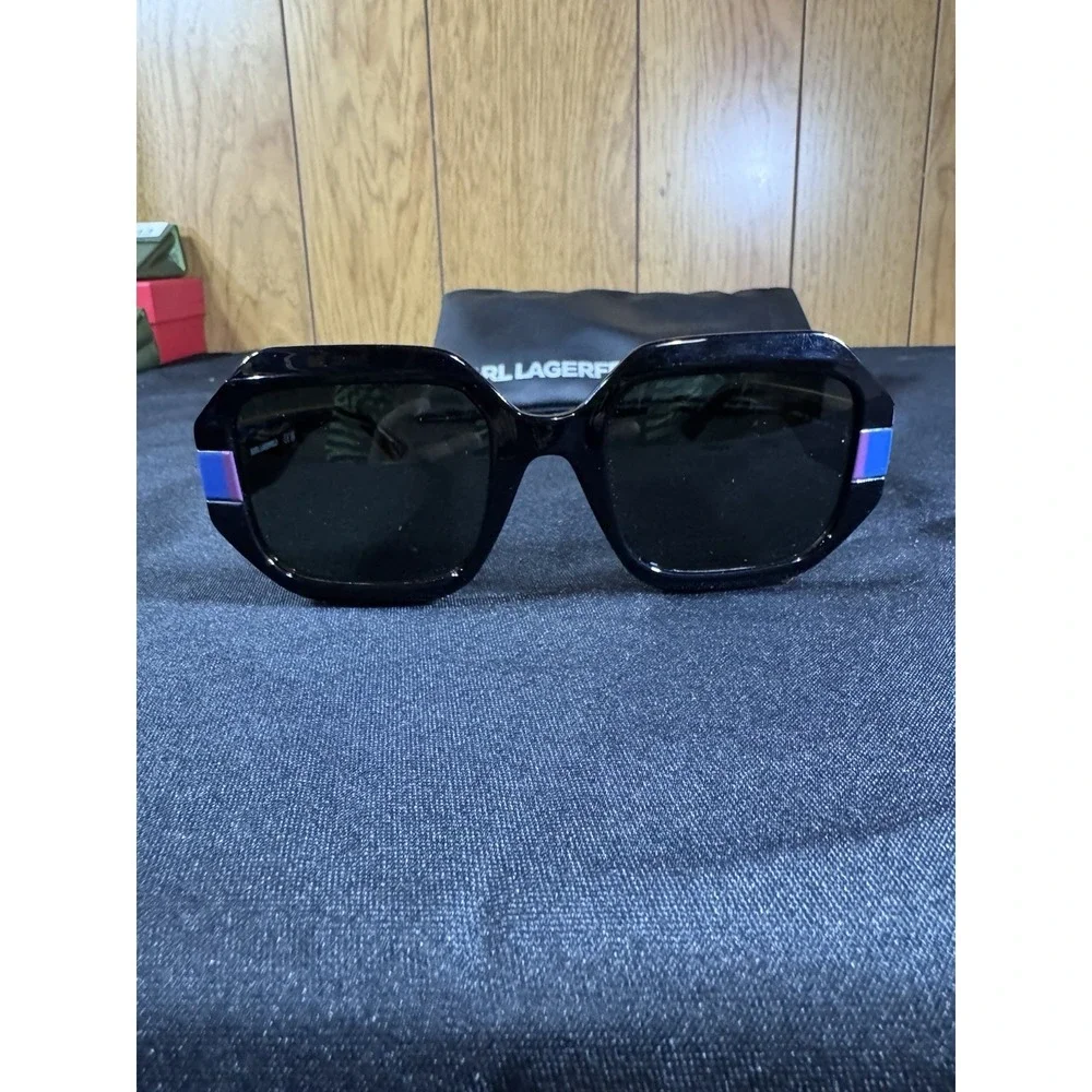 Karl Lagerfeld KL6124S Black With Blue/Purple Accents Sunglasses 53-22-145‎